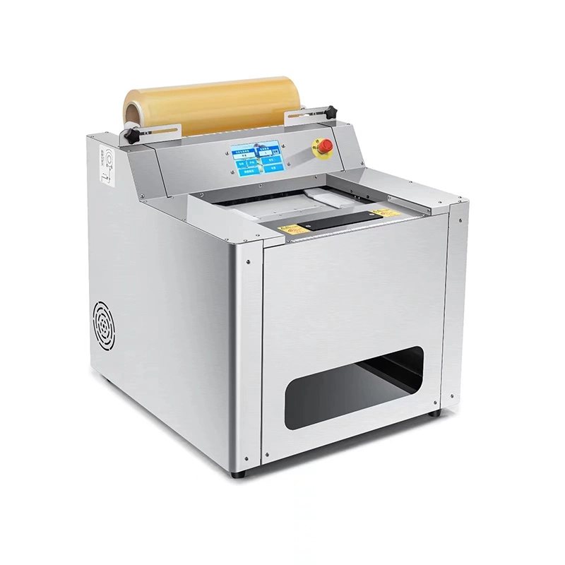 3-Fully automatic supermarket fruit and vegetable plastic wrap packaging machine cooked food fresh seafood packaging machine (1)