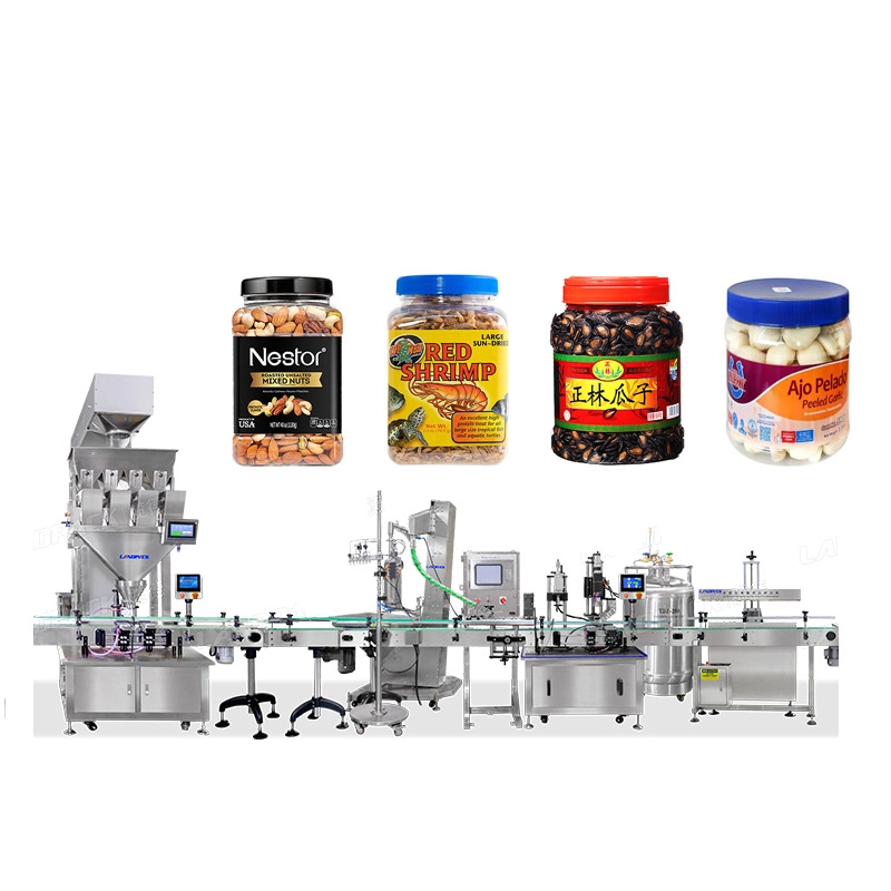 4-Granule canning packaging machine Fully automatic nut filling machine Melon seeds candy quantitative packaging peanut canning machine (1)