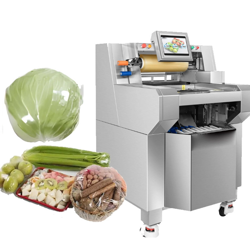 7-Fruit and vegetable packing machine Commercial supermarket community fresh meat fruit and vegetable laminating machine Cling film packaging machine (1)