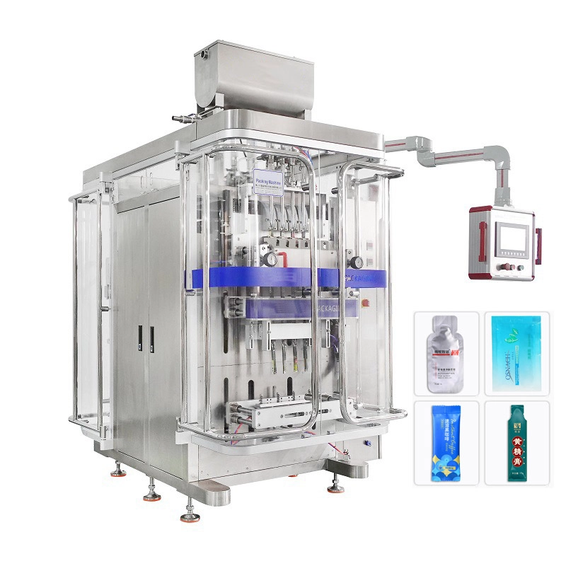 7-Small-bag-four-side-seal-tomato-sauce-packaging-machine-Multi-row-balsamic-vinegar-and-edible-oil-bag-filling-machine-Liquid-packaging-machine-1